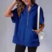 Women's Clothing Solid Color Casual Short Sleeved Hooded Sweatshirt_ecoleips.com