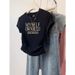 Women's Slim Fit T-Shirt American Style Short Sleeve Straight Shoulder Summer New Popular Design Top_ecoleips.com