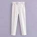 Slim-Fit Stretch Work Pants For Women - High Waist, Straight Leg, 9-Length, Solid Colors, S-XXXL"_ecoleips.com
