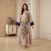 Elegant Long Robe for Women NC189 Fashionable Floral Beaded Loose Fitting Pullover Ethnic Style Dress_ecoleips.com