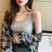 Ribbed Camisole For Women, Covers Side Breasts, Prevents Exposure, Slim Fit, Can Be Worn As An Outer Layer_ecoleips.com