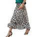 Women's Clothing Midi Skirt Leopard Print Elastic Waist A-Line Spring Autumn Regular Size Polyester_ecoleips.com