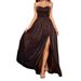 Women's Clothing new strapless slit thigh flash tube top elegant dress banquet annual party dress _ecoleips.com