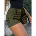 Aria Basics Aria Basics 2025 European And American Style Cross-border Casual Women's High-waisted Buttoned Street-style Cargo Shorts With_ecoleips.com