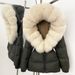 Elegant Women's Down Jacket With Fox Fur Trim, Waist-Cinching Long Coat, Warm Winter Parka, Korean Style Luxury Outerwear_ecoleips.com