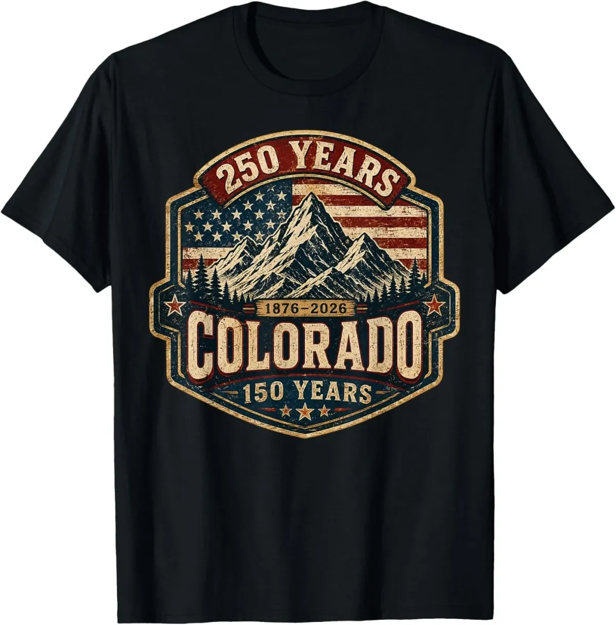 Women's T-Shirts America 250 Colorado 150 Years American Flag 4th Of July Tee T-Shirt_ecoleips.com