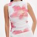 Women's Clothing New Digital Printing Dress Mesh Splicing Chic Pleated Vest Temperament Style Slim Pure Desire Top_ecoleips.com