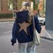 Women's Oversized Leopard & Star Print Hoodie – Double-Layer Hood, Soft Polyester Blend, Loose Fit For Casual Comfort (XS-XL)_ecoleips.com