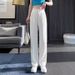 Women's Clothing White Wide Leg Pants Women's Summer Thin New High Waist Season Drape Casual Small Straight Suit Pants_ecoleips.com