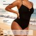 Aria Basics 2025 New European And American Style Solid Color Fashion Slimming One-Piece Women's Double Strap Swimsuit_ecoleips.com