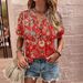2026 Spring Summer New Cross-Border Foreign Trade Women's Clothing Wish European American Tops Printed Twist_ecoleips.com