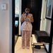 Women's Clothing Spring Fashion Pleated Round Neck Two Piece Set With Printed Wide Leg Pants And Flutter Sleeve Casual_ecoleips.com