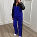 Women's Elegant Sportswear Set Casual Lapel Top Wide Leg Pants Loose Fit Autumn Winter Outfit_ecoleips.com