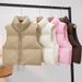 Women's Quilted Vest Sleeveless Puffer Jacket Winter Warm Short Waistcoat Casual Zipper Front Coat For Ladies_ecoleips.com