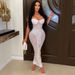 women's clothing spring and summer new sexy tube top see-through sequined dress for women_ecoleips.com