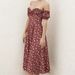 Cross-border European And American Women's Fashion 2025 New Summer Short-sleeve Slit Floral Off-shoulder Strapless_ecoleips.com