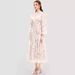 Women Elegant Long Sleeve Chiffon Dress Fashion Floral Print Ruffle Hem Formal Evening Party Long Maxi Dress For Ladies_ecoleips.com