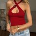 European American Women's Summer Fashion Tie-Up Inner Layer Hollowed out Vest Sexy Girl Design Tank Top Wholesale_ecoleips.com