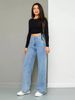 Foreign Trade 2025 New Model Cross-Border European And American High-Waisted Washed Women's Jeans Long Straight_ecoleips.com