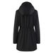 Water-Resistant Detachable Hood Trench Coat – Classic Longline Windbreaker For Women (S-XXL, Grey/Black/Blue)_ecoleips.com