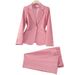Elegant Pink Blazer Set – Professional Office Suit For Women, Slim Fit & Petite-Friendly_ecoleips.com