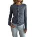 Spring And Autumn Round Neck Buttoned Women's Versatile Elegant Commuting Long Sleeve Knit Cardigan_ecoleips.com