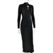 Verve Hot Selling 2025 New Women's Sexy Slim Fit Gathered Hollow Out Long Sleeve Dress_ecoleips.com