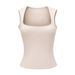 Square-neck, Wide-shoulder, Solid Color Tank For Women, 2025 Summer New Slim-fit Short Sports Top_ecoleips.com