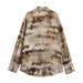 Spring Summer Women's Fashion Casual Versatile V Neck Tie Dye Shirt And Pants Set European American Style Export Order_ecoleips.com