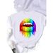 Cross-border Fashion Clothing White Letter Lip Print Women's T-shirt For Summer_ecoleips.com