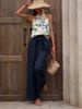 Women's Clothing Sleeveless Tops And Trousers Advanced Two Piece_ecoleips.com