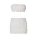 Women's Faux Fur Crop Top And Bodycon Skirt Set, Sexy Two Piece Outfit For Party, Clubwear, Night Out, Street Style_ecoleips.com