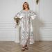 Women's Clothing Middle East Muslim Women's Robe Printed Diamond Beaded Arabic Dress_ecoleips.com