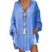 Clothing Spring Summer 2025 New Solid Color Button Long Sleeve Loose Casual Shirt Women's Top_ecoleips.com