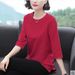 Spring/Autumn Collection: Top With Seven-Quarter Sleeves; Large-Size Shirt With Long Sleeves; Medium-Length, Loose-Fitti_ecoleips.com