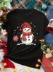 European And American Cross-border Foreign Trade Women's Clothing Christmas-themed Round-neck Printed Short-sleeve_ecoleips.com