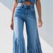 Women's Clothing Denim Trousers Long Fringed Patchwork Hem Irregular Design High-Quality Material_ecoleips.com