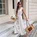 Women's Casual V Neck Sleeveless Jumpsuit Vertical Striped Tie Waist Backless Loose Fit for All Seasons Everyday Wear_ecoleips.com