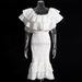 Women's Clothing Sexy Suit For Women Autumn New Style One Shoulder Ruffled Top + Hip Skirt Two Piece Suit_ecoleips.com