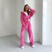 Cross-border Women's Popular Solid Color Hooded Casual Zip-up Sports Set, Fleece Jacket And Pants Two-piece Set_ecoleips.com