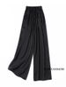 Vertical Naked Feeling 93% Natural Mulberry Silk Elastic Double Qiao Satin Elastic Waist Women's Fashionable Wide Leg Pants_ecoleips.com