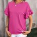 Women's Clothing 2025 Spring Summer New Solid Color Round Neck Ruffle Short Sleeve T-Shirt Top_ecoleips.com