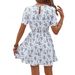 Women's Casual Fashion Dress With Printed Design And Waistband_ecoleips.com