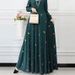 Women's Casual Fashion Dress in Stock Leaf And Polka Dot Print Long Sleeved Bohemian Style Full Skirt Cross Border_ecoleips.com