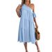 2026 Spring/Summer European And American Off-Shoulder Short-Sleeve Casual Loose Ruffle Hem Long Dress_ecoleips.com