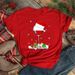 Large Size Merry Christmas Tree Santa Claus Retro Women's Fashion White Loose Short-sleeve T-shirt_ecoleips.com