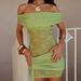 Women's Sexy Strapless Off-Shoulder Spliced See-Through Bodycon Dress Mini Skirt Belted European American Style E-Commerce Fashion_ecoleips.com