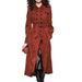 Oversized Long Coat - Double-Breasted Trench Coat For Women, Premium Faux Suede With Stretch (S-XL)_ecoleips.com