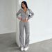 New European And American Style Solid Color Comfortable Versatile Sports Suit With Frayed Hem Slim-fit Sweatshirt +_ecoleips.com