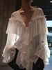 Cross-Border European And American Foreign Trade 2026 Summer V-Neck Chiffon Blouse Sexy Sheer Beach Cover-Up Long_ecoleips.com